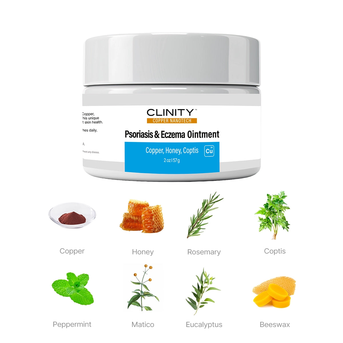 Psoriasis & Eczema Ointment combines Copper, Honey, and Coptis Rhizome to soothe and relieve affected skin. This unique formula harnesses natural properties to calm irritation and support skin health.