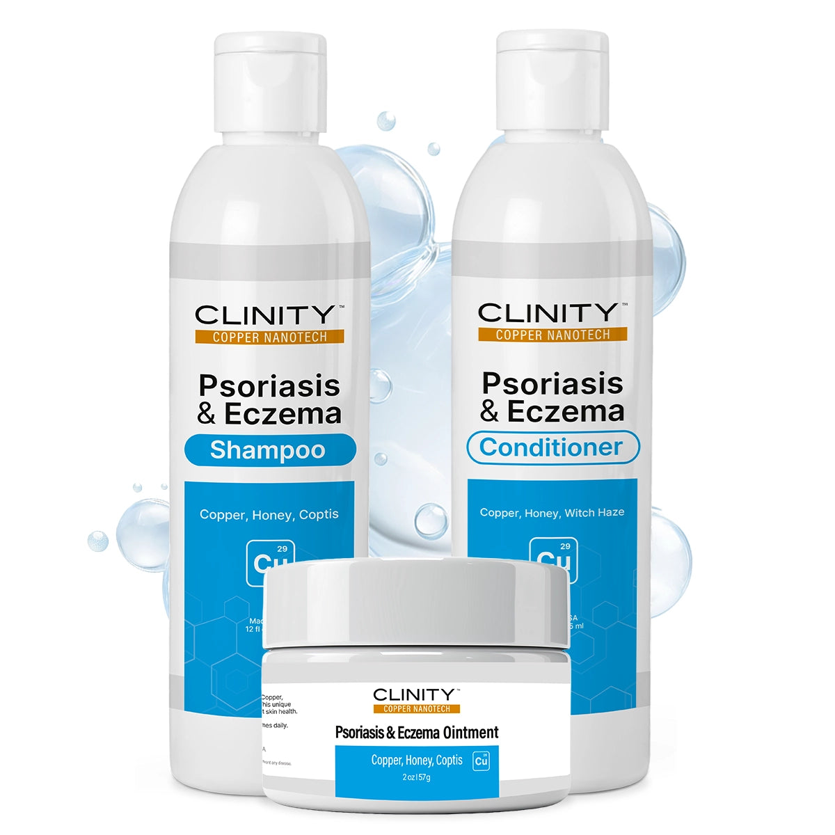 psoriasis and eczema shampoo, conditioner and ointment